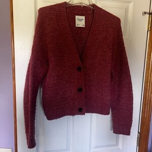 Abercrombie & Fitch‎ Cardigan Sweater Women's size Medium Dark Red EUC